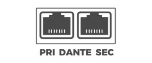 Danteオーディオ・ネットワーク入出力 x 1（RJ45 x 2）
