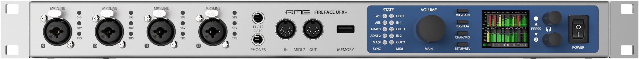 Fireface UFX+ 前面パネル