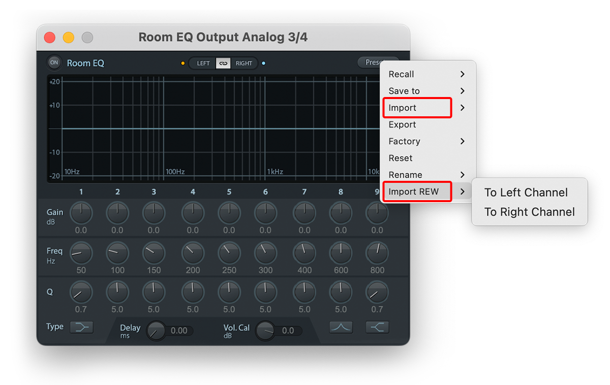 RoomEQ Import機能