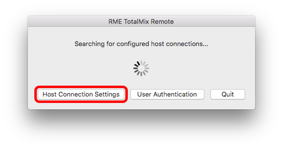 Host Connection Settings