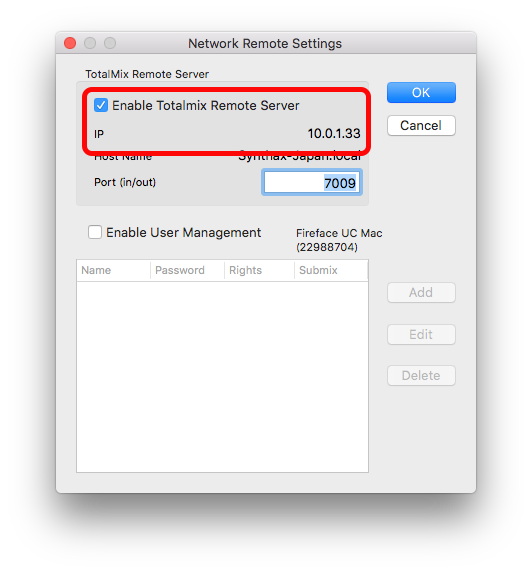 Network Remote Settings Mac