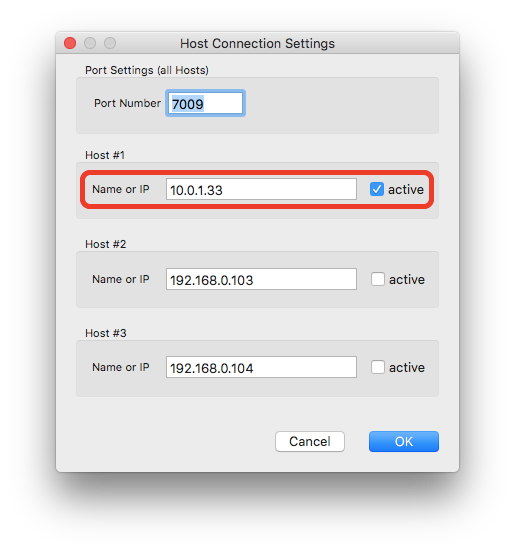Host Connection Settings Mac