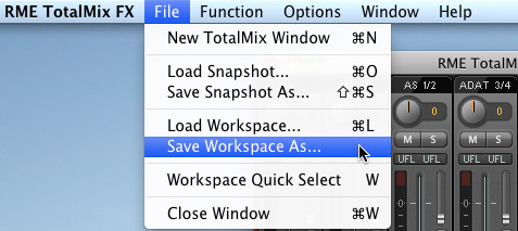 Save Workspace As ワークスペースに名前を付けて保存